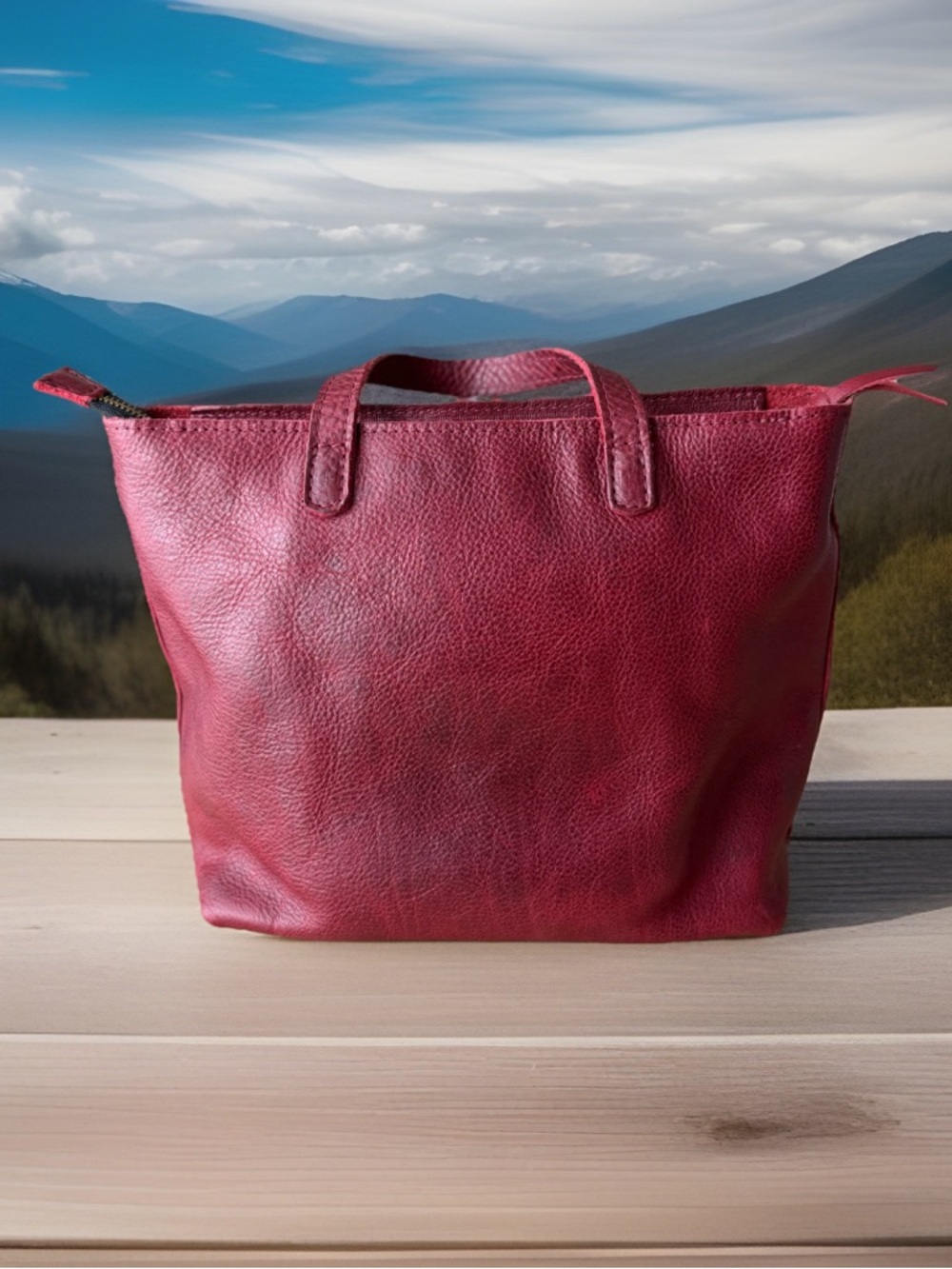PLG Sangria Medium Zip Vrossbody Tote - Picture 2 of 4